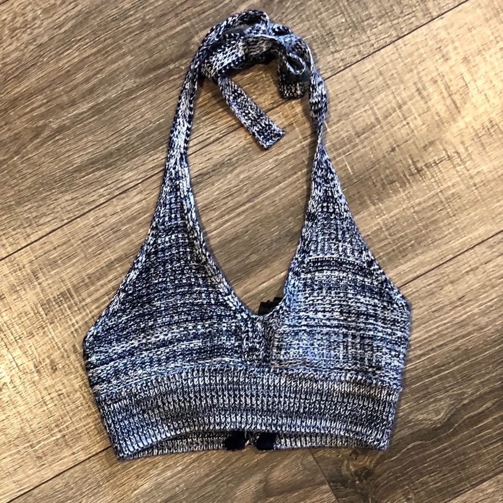 Blue crochet bralette